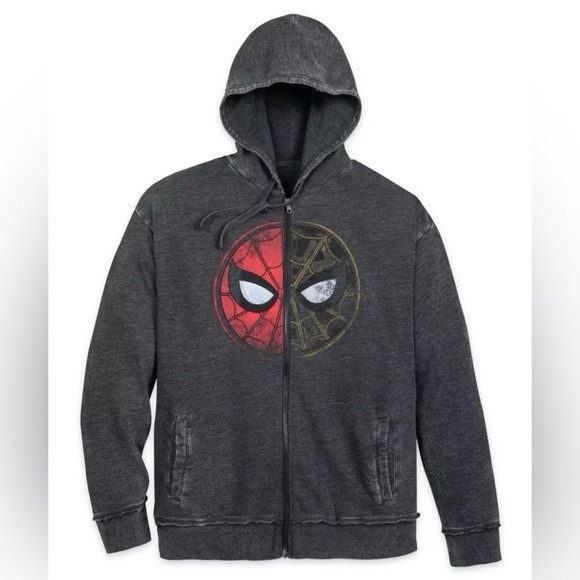 Disney Marvel Spiderman Men's No Way Home Hoodie Full Zip Gray Size Large