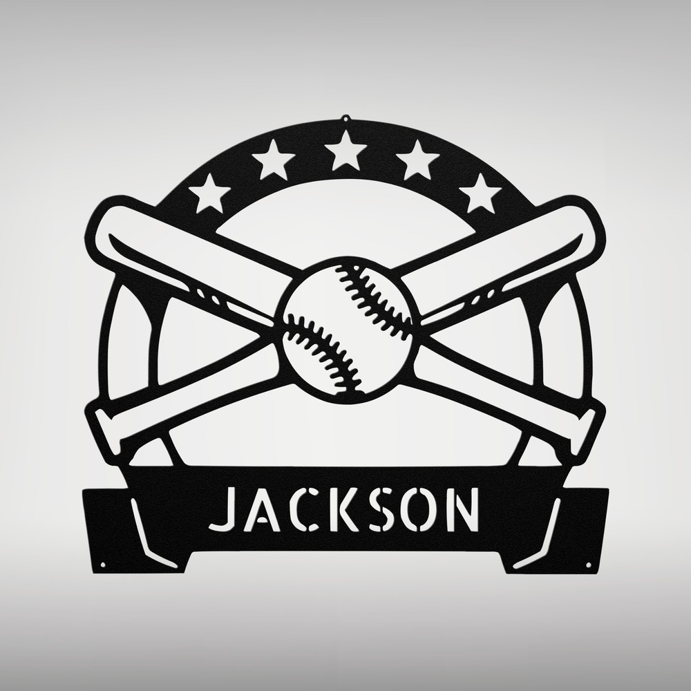 Personalized Baseball Metal Sign Custom Sports Decor Baseball Player Fans Gift