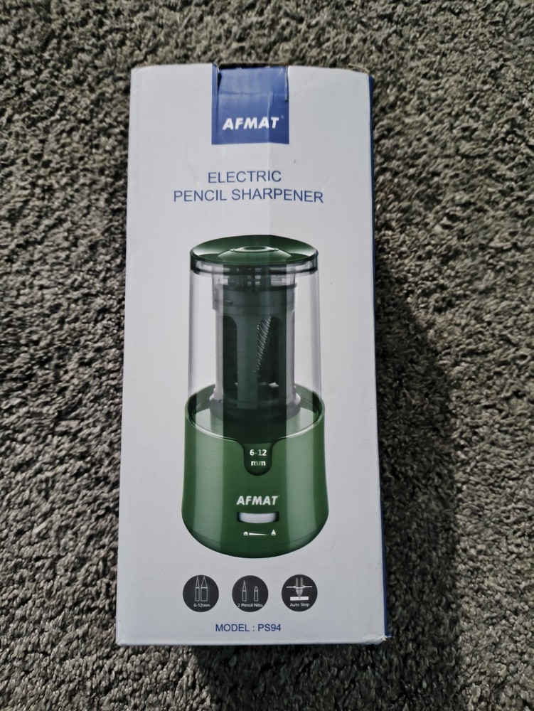 AFMAT Vertical 6 - 12mm Plug-in Electric Pencil Sharpener Green for Home / Offic