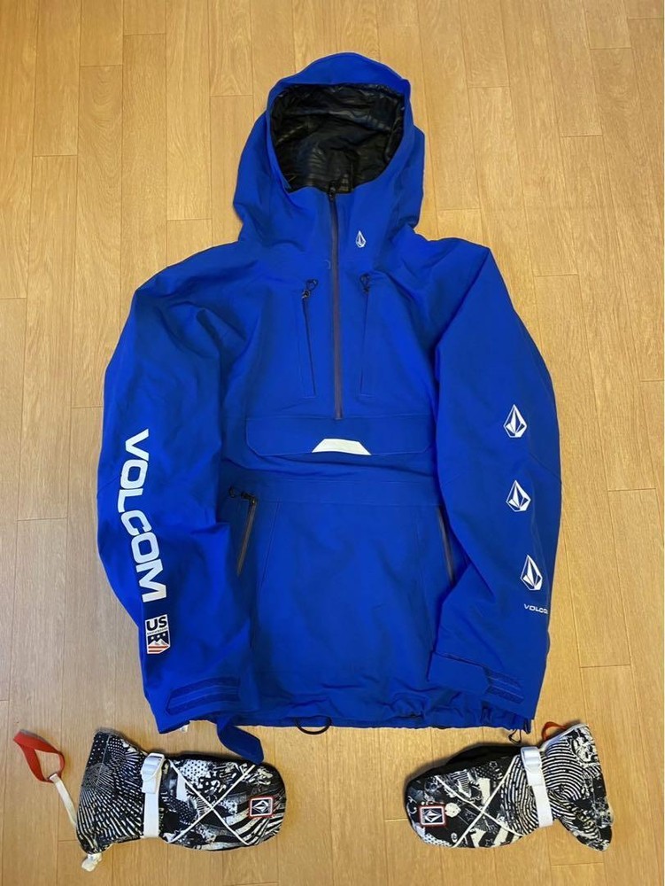 Volcom Snowboard Pullover Anorak Jacket Mens Size L Blue