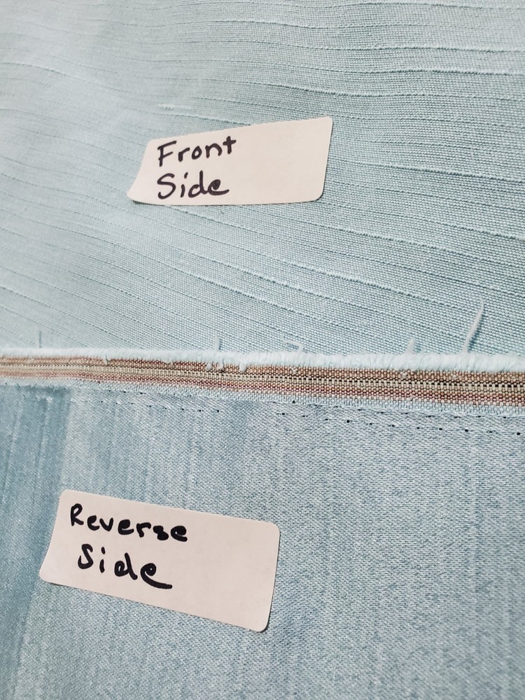 14.4 Yds Designer Decorator Fabric - Ice Blue Cotton Sateen Slub - 58