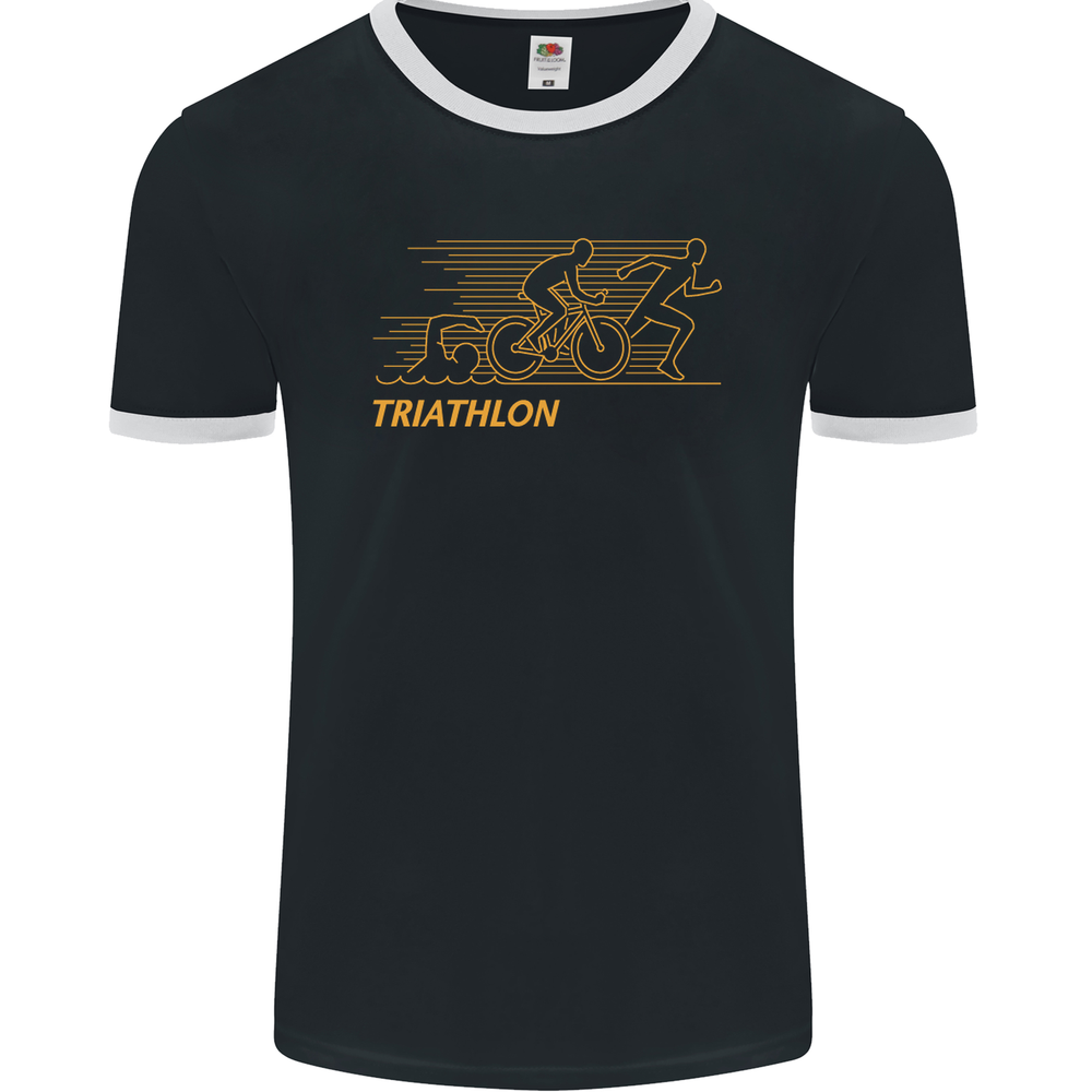 Triathlon Running Swimming Cycling Mens Ringer T-Shirt FotL