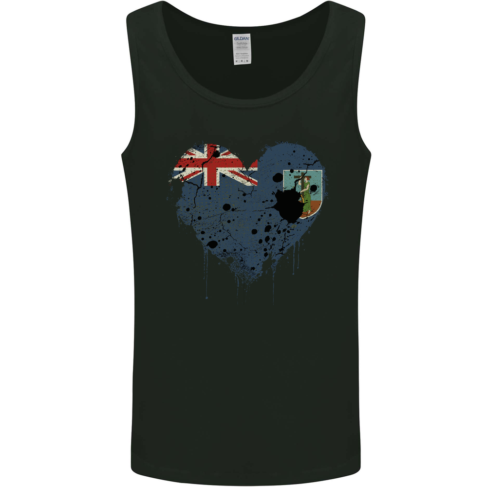 Love Flag Montserrat Football Mens Vest Tank Top