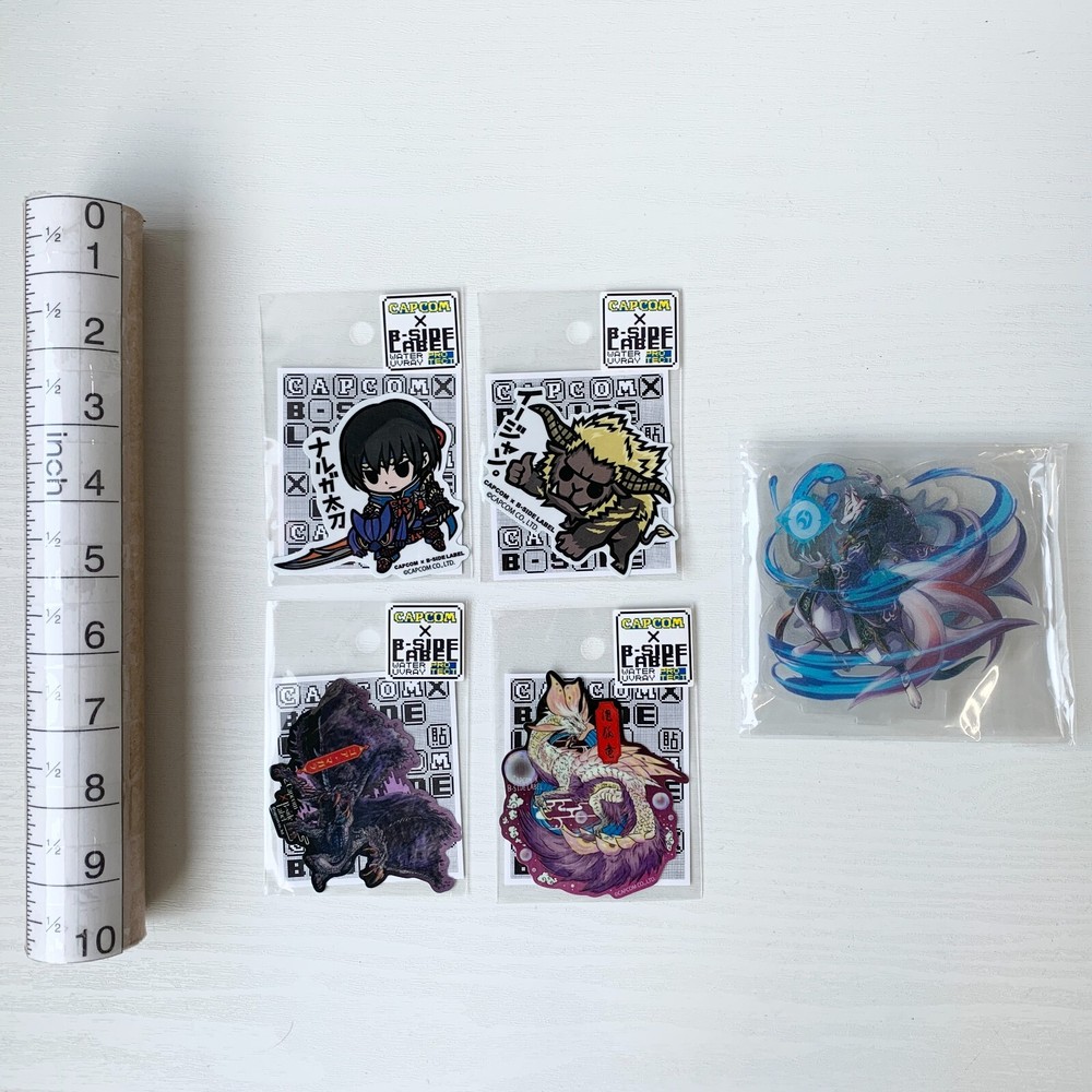 Monster Hunter B-Side Label Sticker & Yu-Gi-Oh! Acrylic Stand Bundle