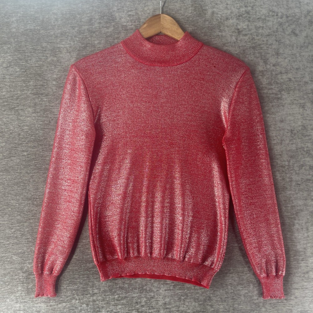 Vintage 1996 Istante Versace Sweater Jumper Women’s 44 Italy Red 100% Wool L/S