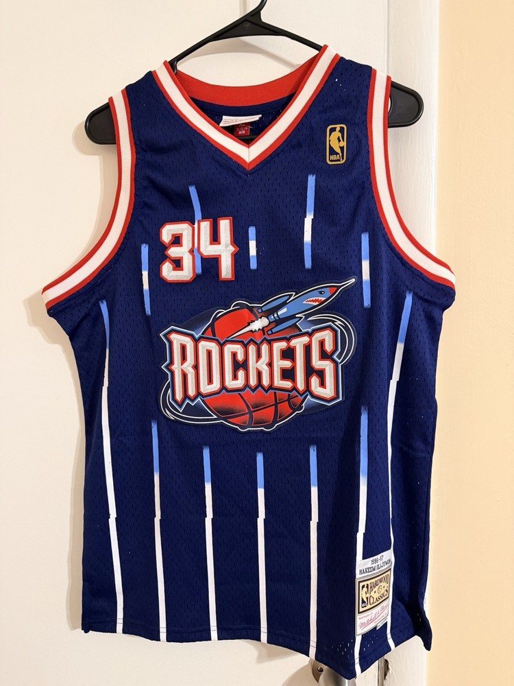 Hakeem Olajuwon Houston Rockets Mitchell and Ness Swingman Jersey Youth Size XL