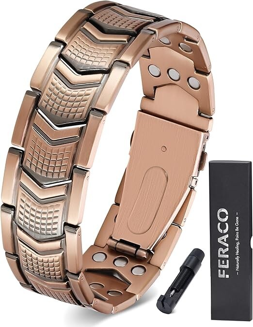 Triple Fuerza Pulsera Magnética de Cobre para Hombre