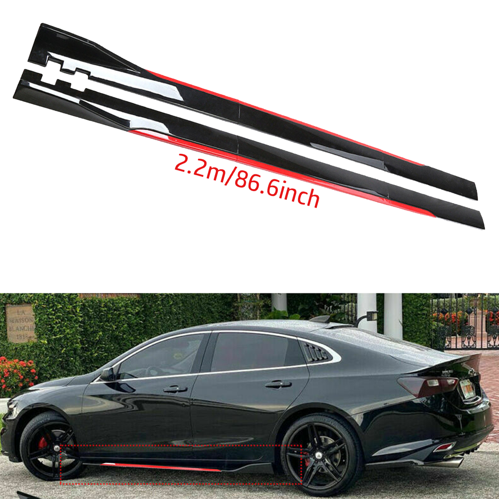 For Chevy Malibu Side Skirt Extension Body Kit Splitter Spoiler Glossy Black