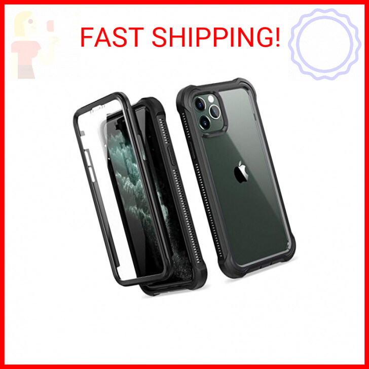 Dexnor iPhone 11 Pro Max Case with Screen Protector Clear Rugged Full Body Prote