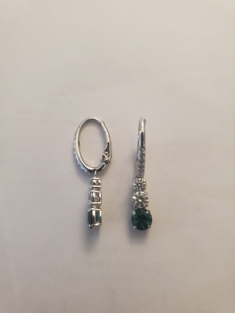 Swarovski Emerald Green Crystal Drop Dangle Earrings  