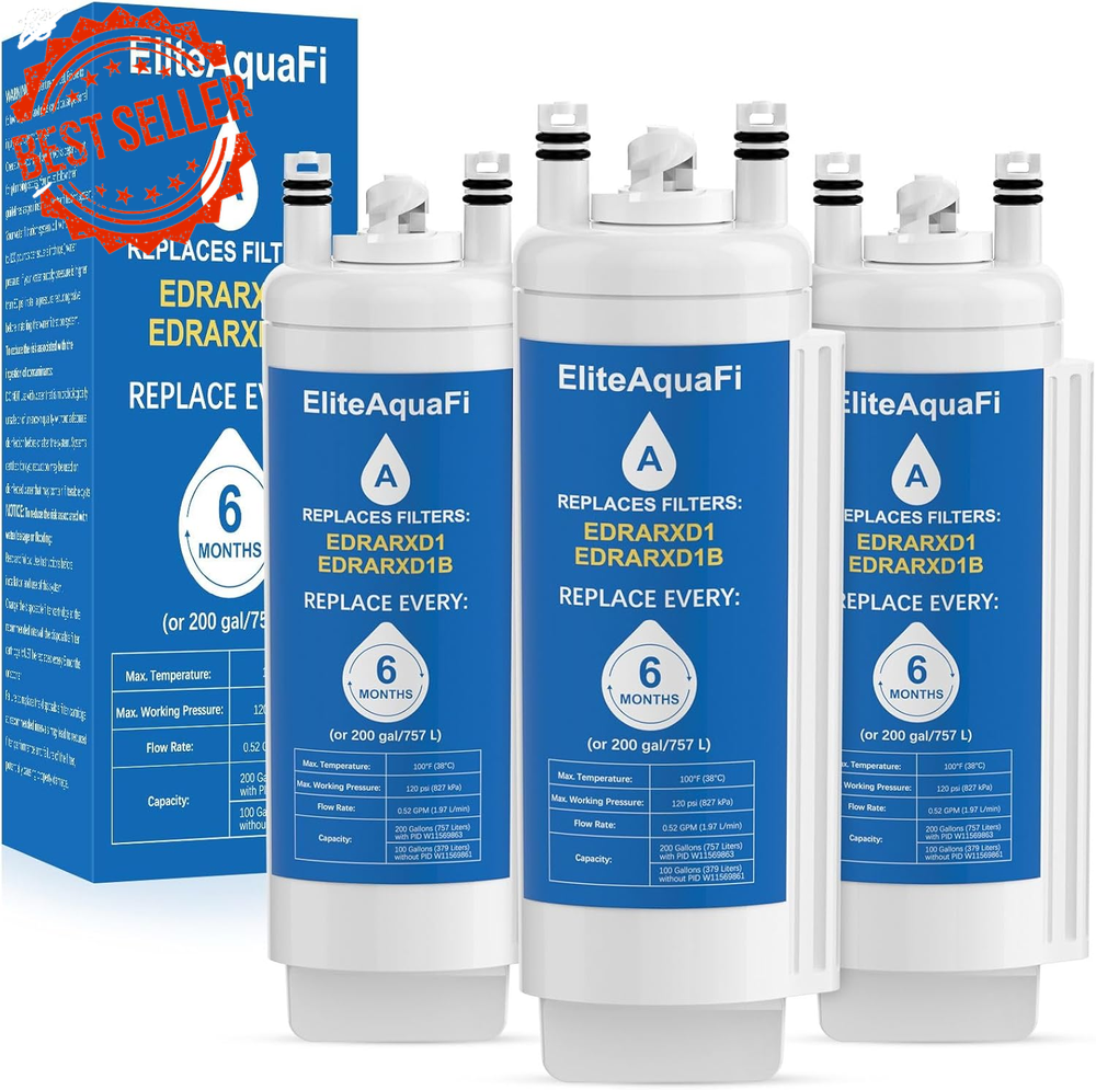 EDRARXD1 Water Filter, Compatible with Whirlpool Everydrop Filter A, 3 Pack
