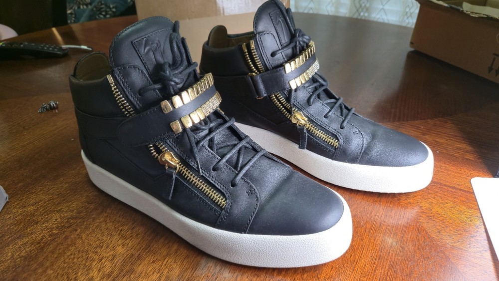 Giuseppe Zanotti Shoes Size 46  Diamond Gold Grill w/ Box & Certilogo US13