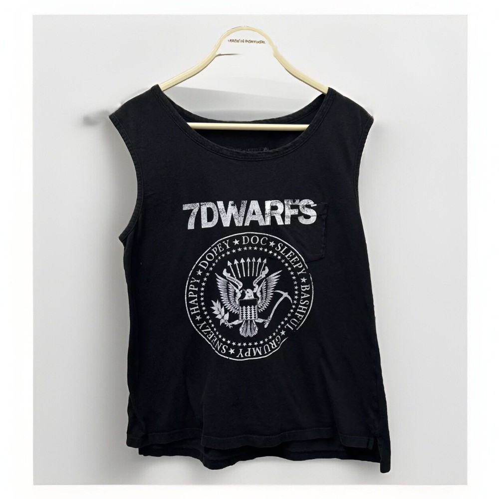 Disney 7Dwarfs Heigh Ho Lets Go Sleeveless Top Size Large
