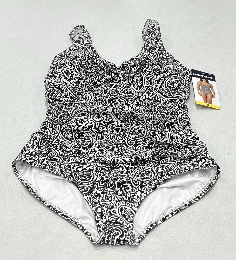 Lands' End Women's UPF 50 Removable Cups Swimsuit, Multi, Size S