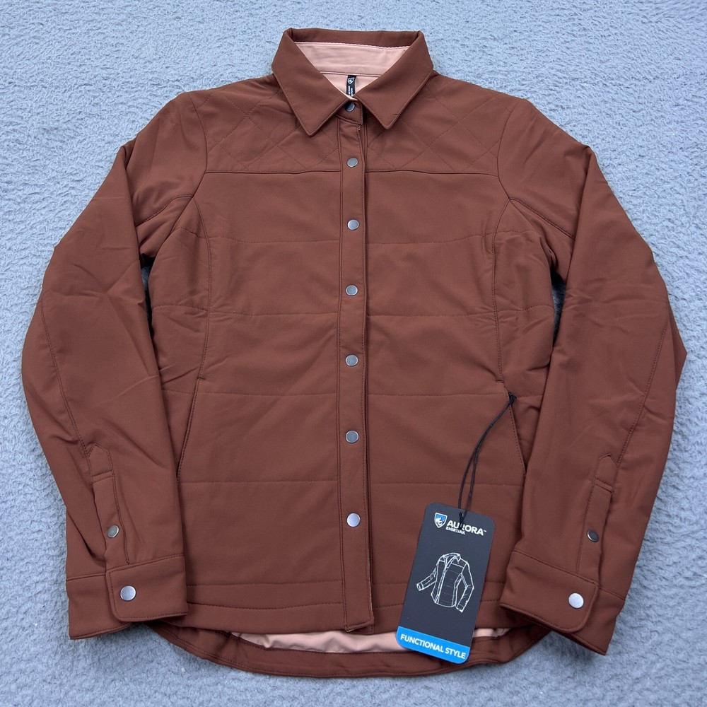 Kuhl Aurora Women's Shirtjak Cinnamon Brown Lightweight Quilted Jacket XS Snap