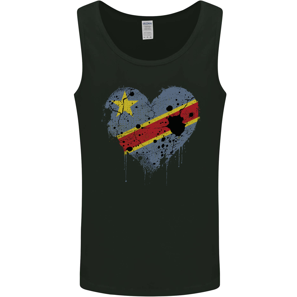 Love DR Congo Flag Congolese Day Football Mens Vest Tank Top