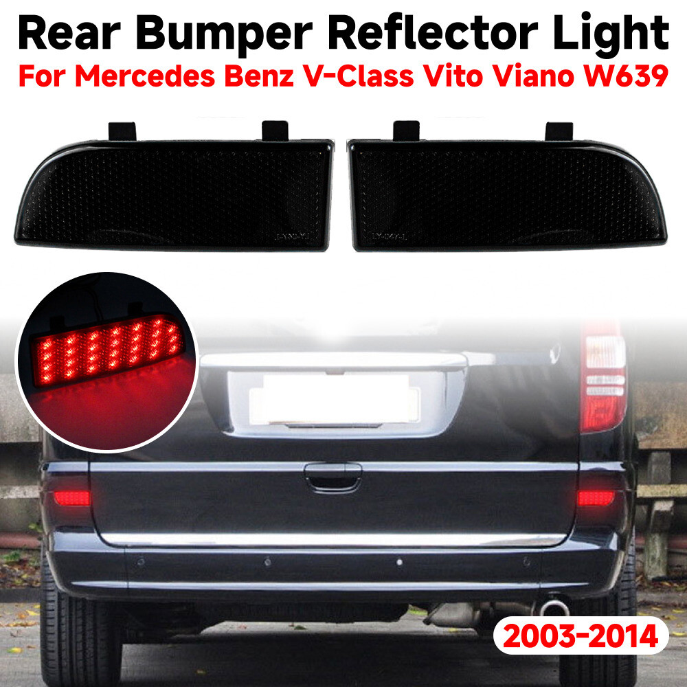 Smoke LED Rear Bumper Reflector Brake Light for Mercedes Viano W639 2003-2014