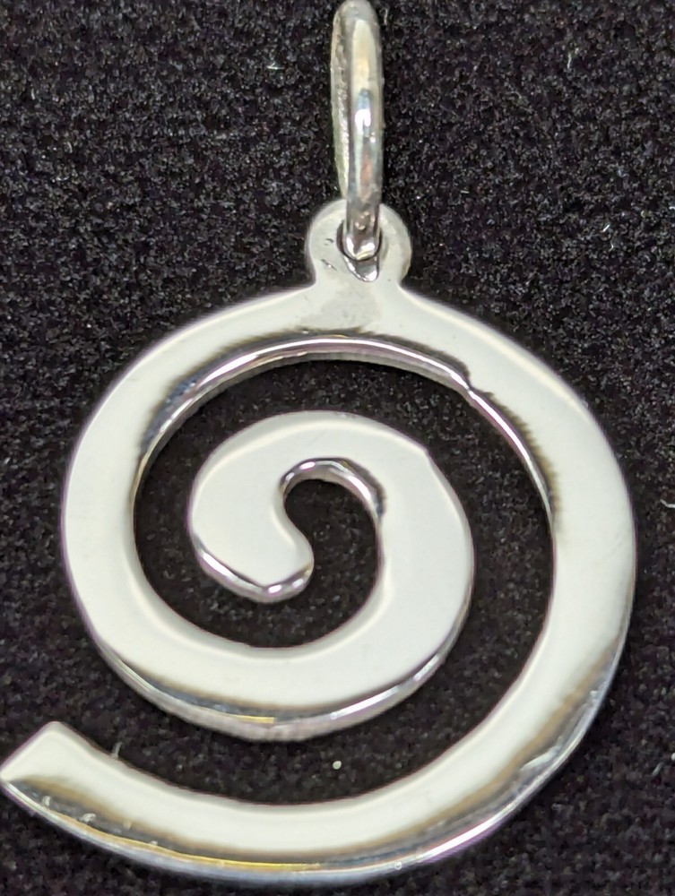 Sterling Silver 925 Maori Koru Spiral Pendant. Double Sided. Weighs 2 Grams.