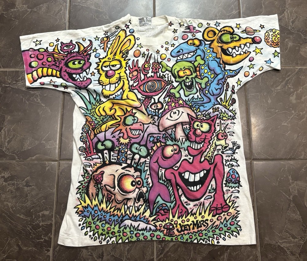 Vintage Liquid Blue Joey Mars Zidzoii Shirt Men Size L 90s