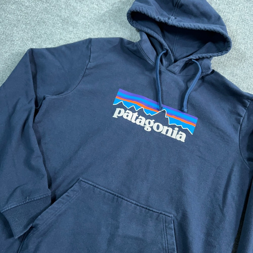 Patagonia Men's Large Blue P-6 Logo Uprisal Fleece Hoody Regular Fit