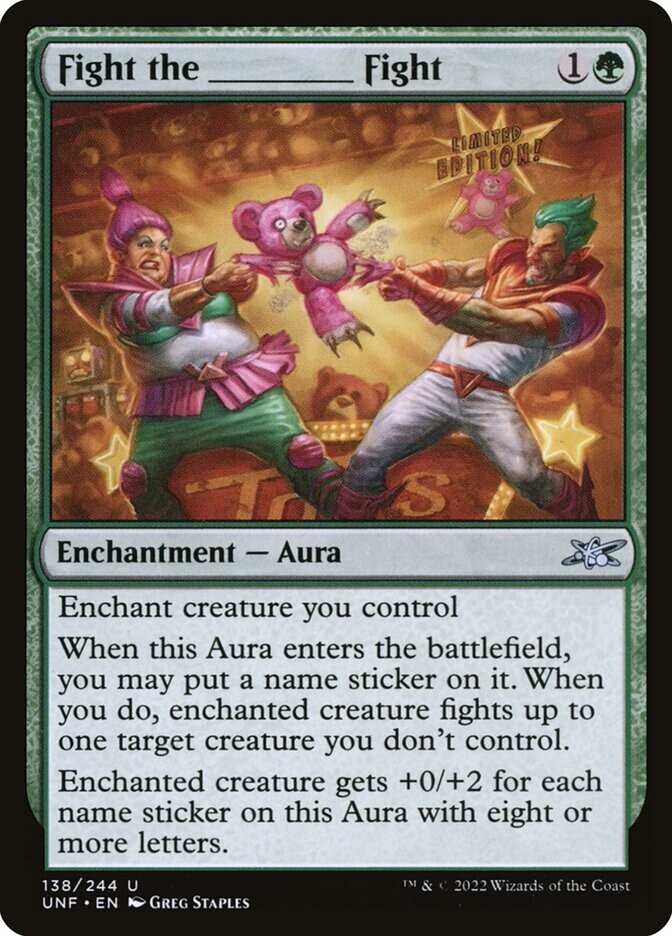 Fight the Blank Fight Unfinity Foil MTG Card