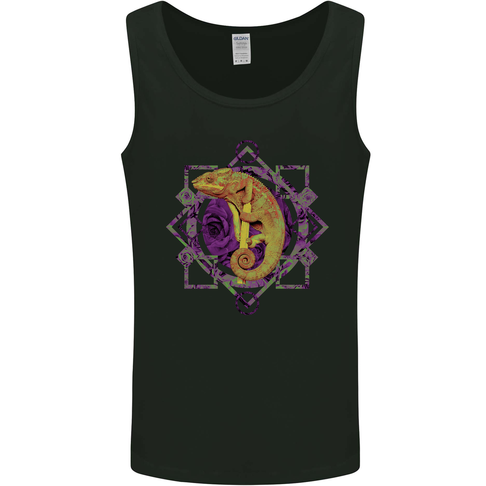 A Geometric Chameleon Mens Vest Tank Top