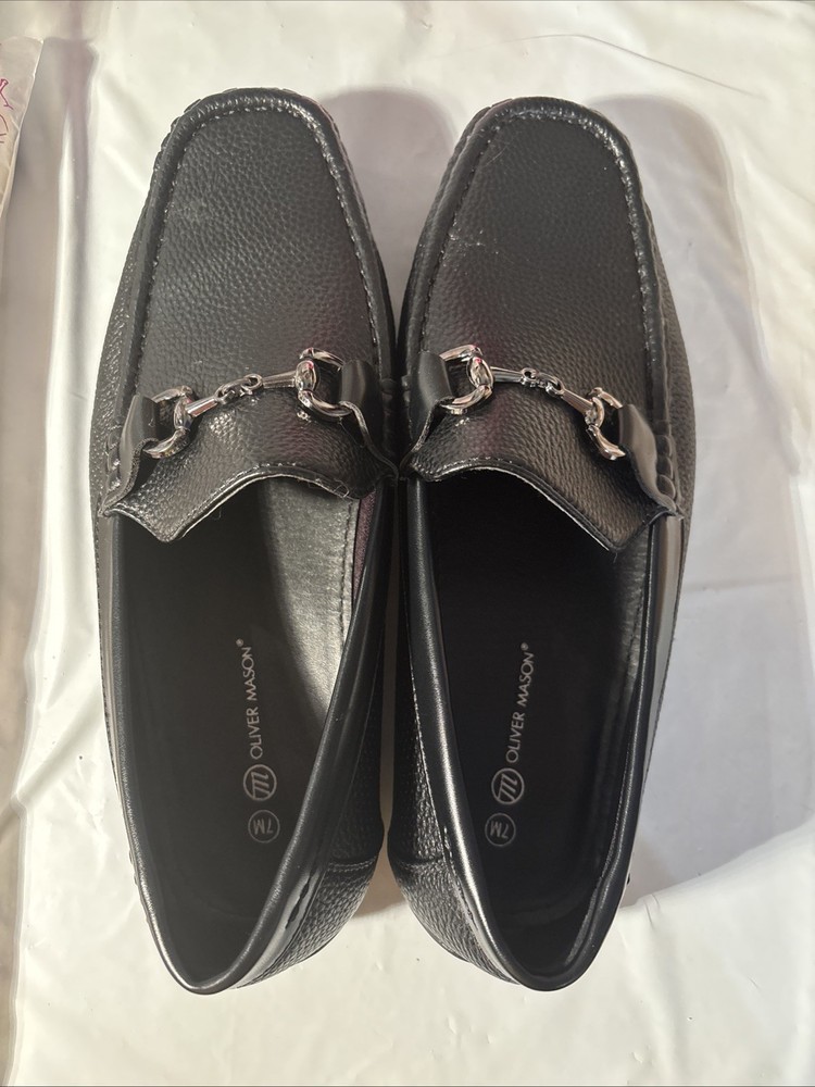 Oliver Mason Lucas Men's Size 7 M Dress Driving Loafer Shoe Black Comfort