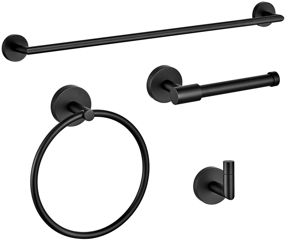 Design House 189514 Graz Park 4 Piece Bathroom Package - Black