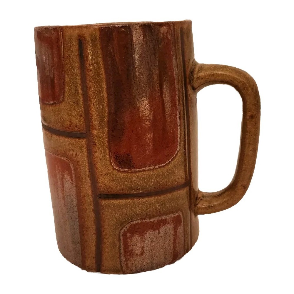 Vintage 70s-80s Earth Tone Brown Tall Coffee Mug for Tea Hot Chocolate