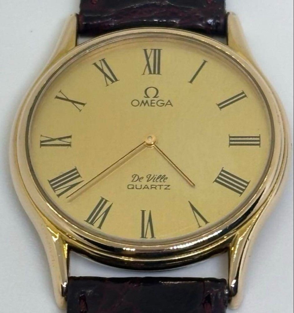 Vintage Omega De Ville Cal.1365 Quartz Roman Dial Men's Watch Pre-Owned