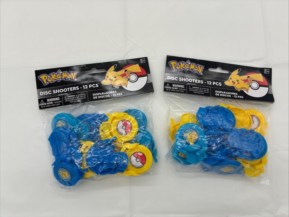 Two Pokémon Pikachu Party Favors 12 Pcs Disc Shooters