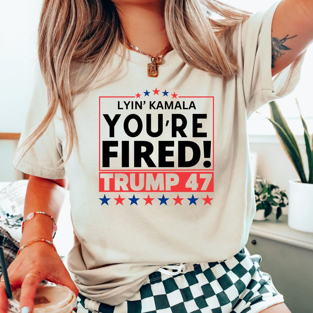 Lyin' Kamala You're Fired Shirt, 2024 MAGA Unisex T shirt, President Trump shirt