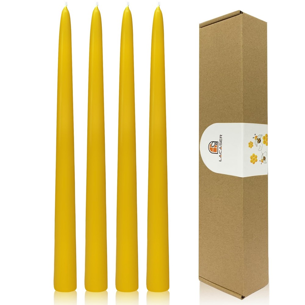 12-inch Pure Beeswax Taper Candles – Long-Lasting Natural Candlesticks