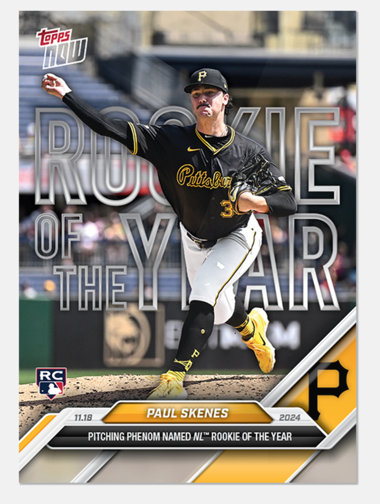 PRESALE 2024 Topps Now MLB Paul Skenes #OS-2 RC Rookie Of The Year BASE Card-image