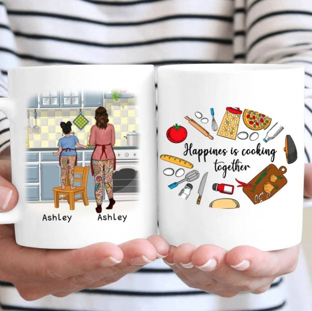 Happiness Is Cooking Together Mother And Daughter Kitchen Mother's Day Gift