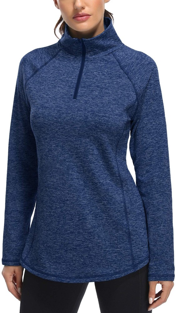 Workout Clothes for ,Quarter Zip-up Athleisure Classy Gym Shirts Oversize Act...