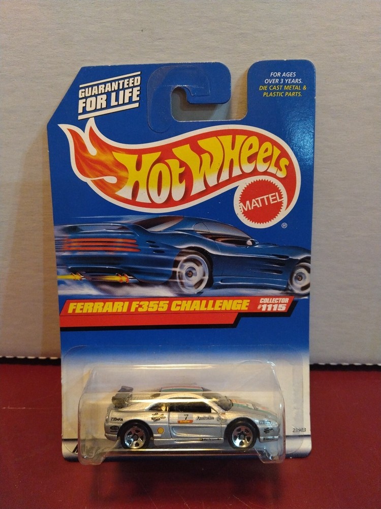Hot Wheels Ferrari F355 Challenge Collector #1115 Gray 5 spoke wheels