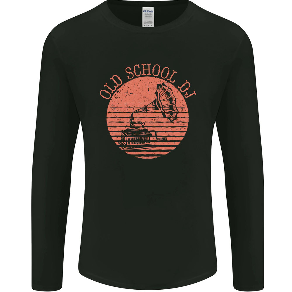 Old School DJ Gramophone DJing Music Mens Long Sleeve T-Shirt
