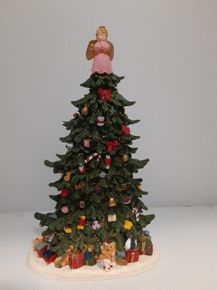 Vintage 11.5-Inch Resin Christmas Tree Decor Figure  