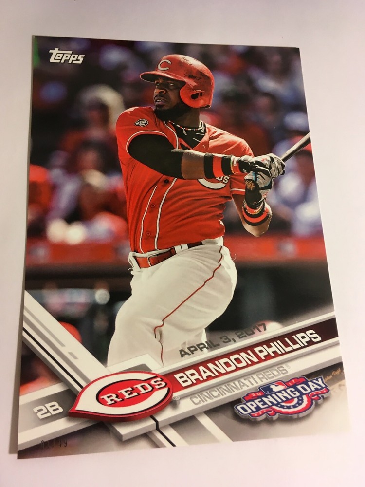 2017 Topps Opening Day 5x7 Brandon Phillips Reds 155 #’d 01/49