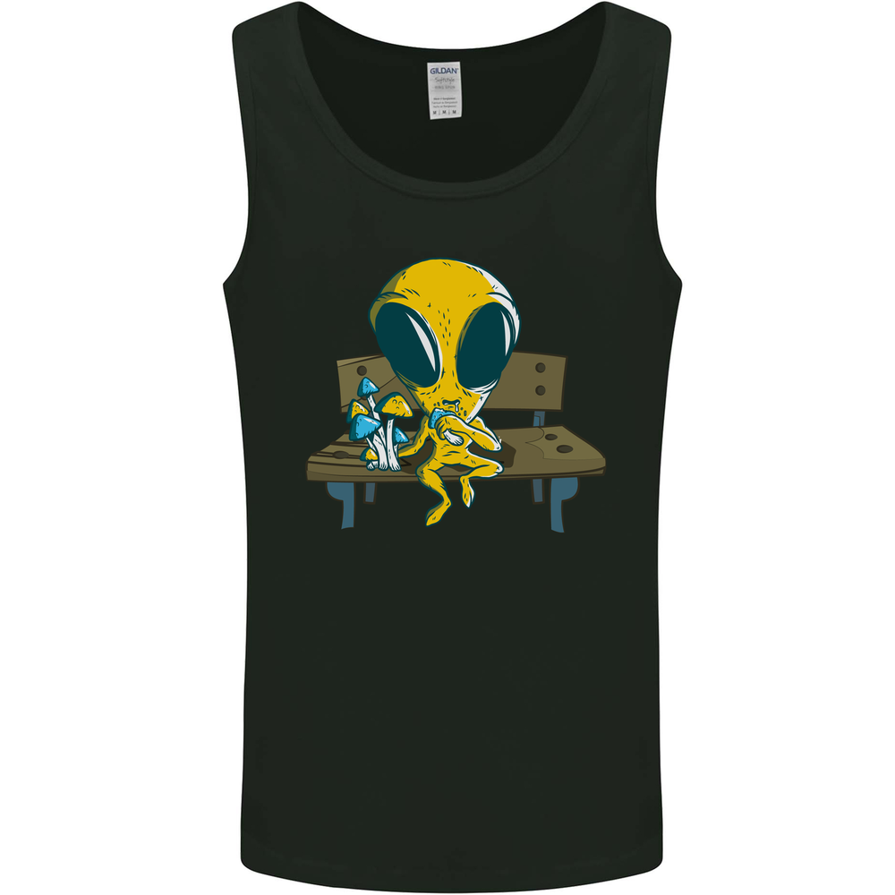 An Alien Eating Magic Mushrooms LSD Mens Vest Tank Top