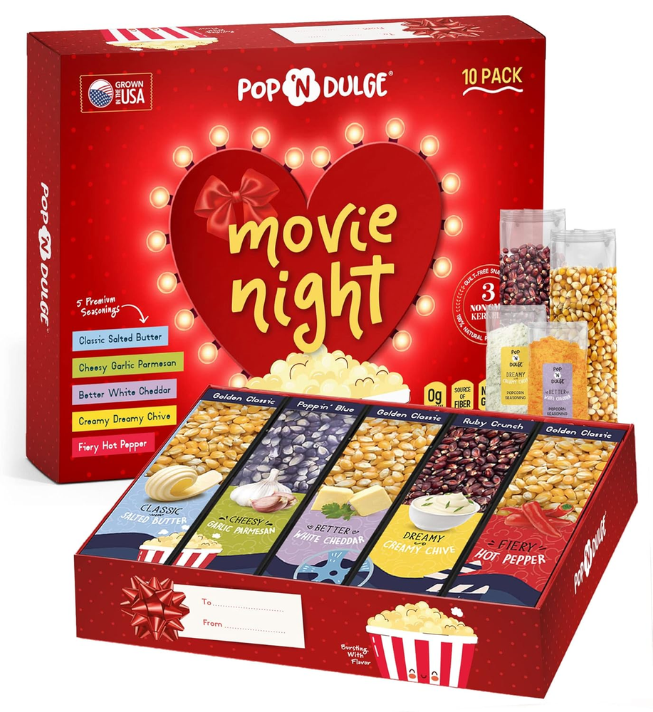 Valentines Day Movie Night Popcorn Gift Set for Her-image