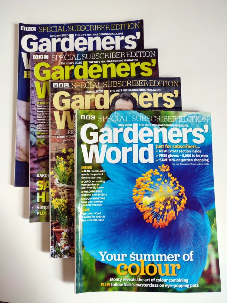 4 x Gardeners' World Magazines 2020 Winter Bundle - January to April 2020