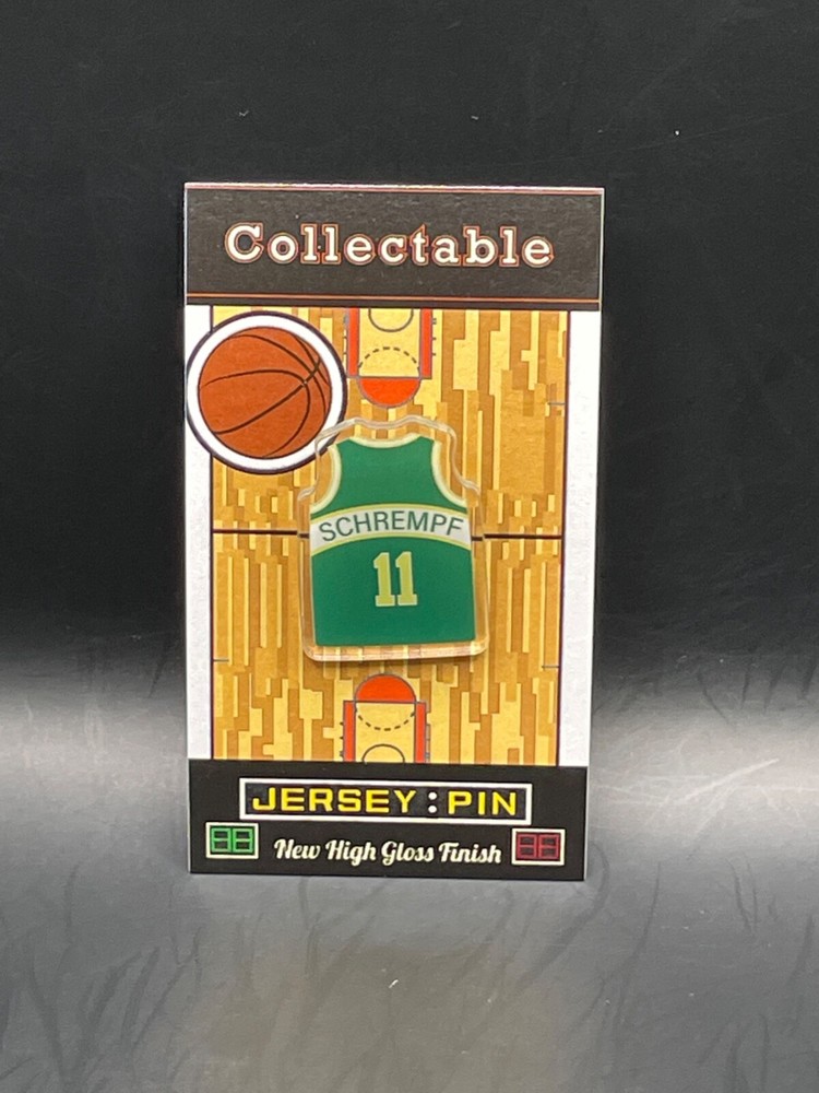 Seattle Supersonics Detlef Schrempf Retro Jersey Lapel Pin Collectible