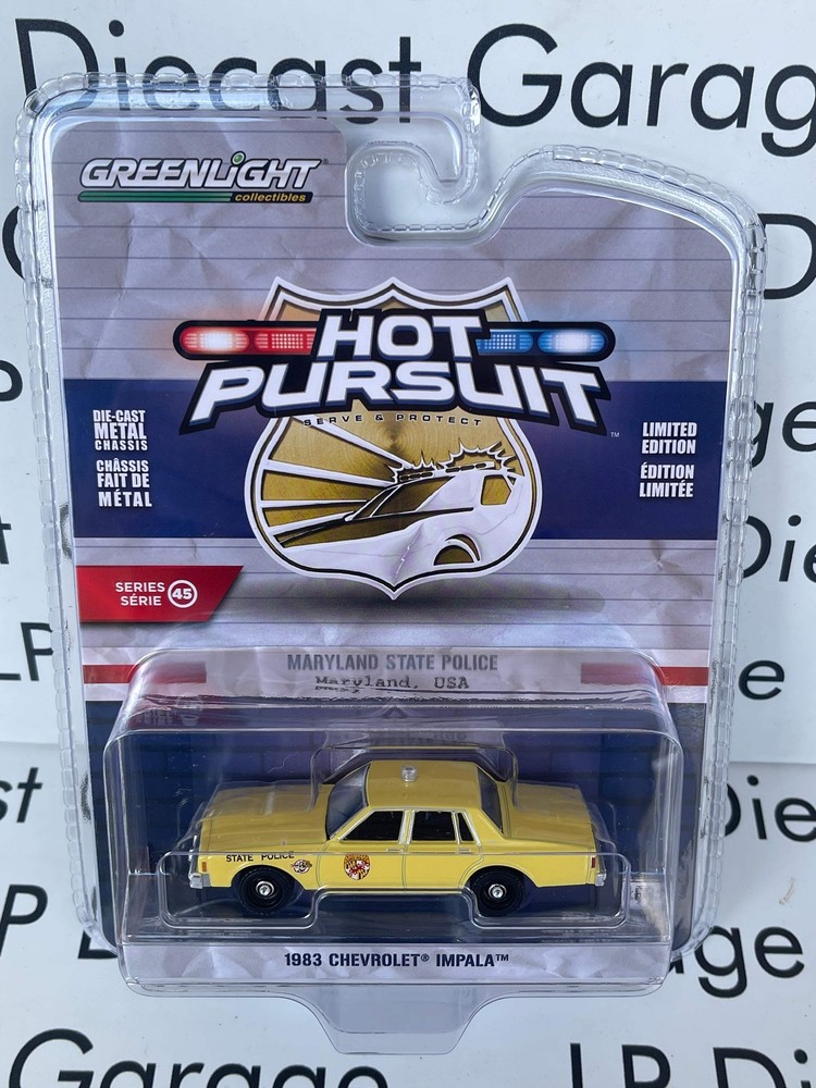 GREENLIGHT 1983 Chevrolet Impala Maryland State Police 1:64 Diecast Hot Pursuit