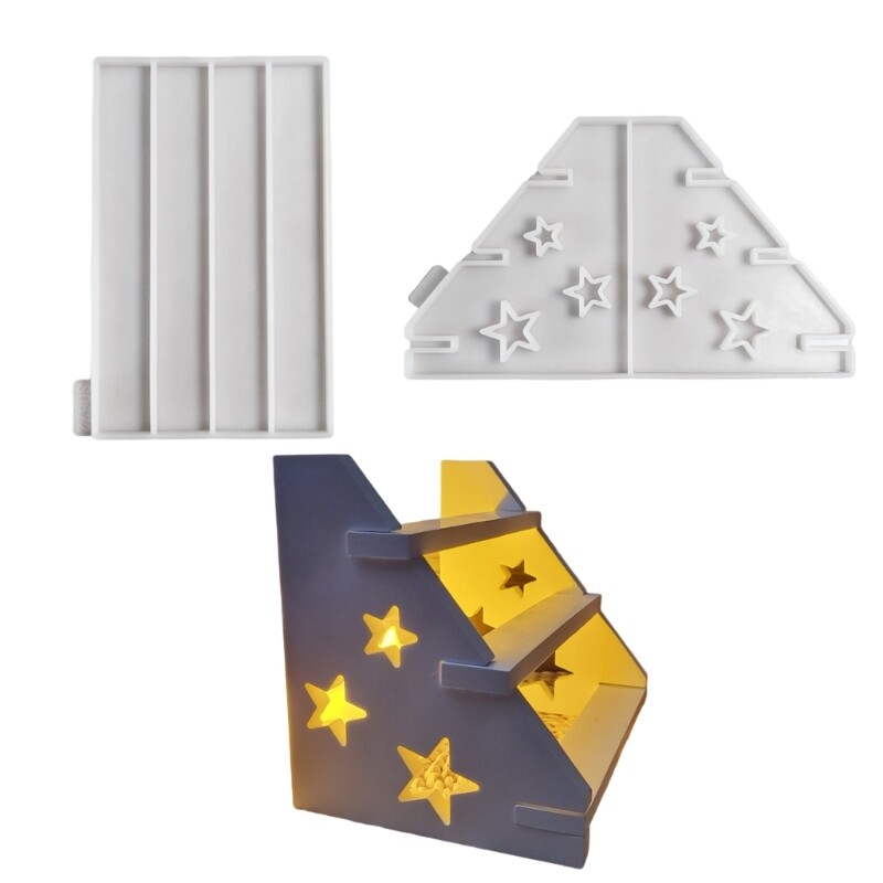 Layered Resin Shelf Silicone Molds for Epoxy Display Stand Decor