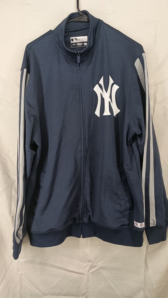 New York Yankees Men's True Fan Full Zip Long Sleeve Jacket Navy Blue - Size L