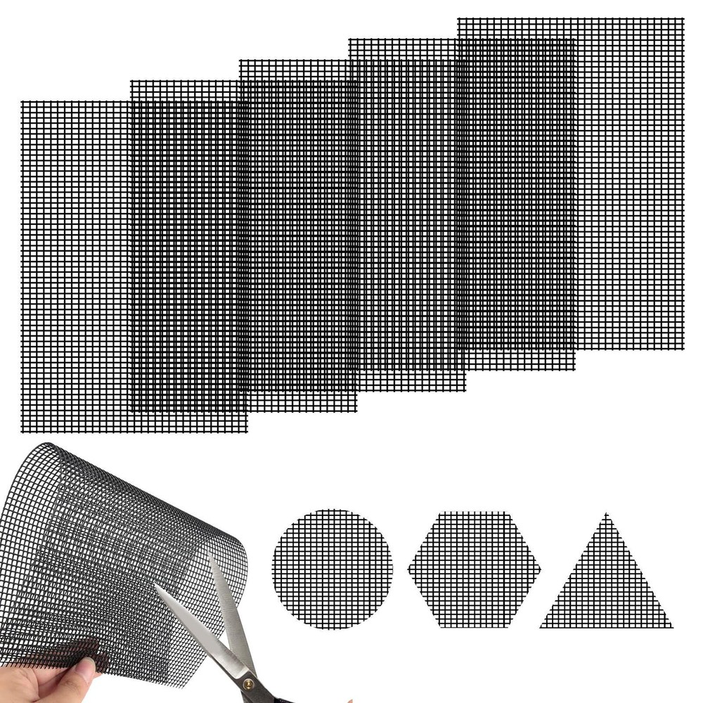 5pcs Flower Pot Hole Mesh Pad Rectangular Leakproof Flower Pot Hole Mesh Pad