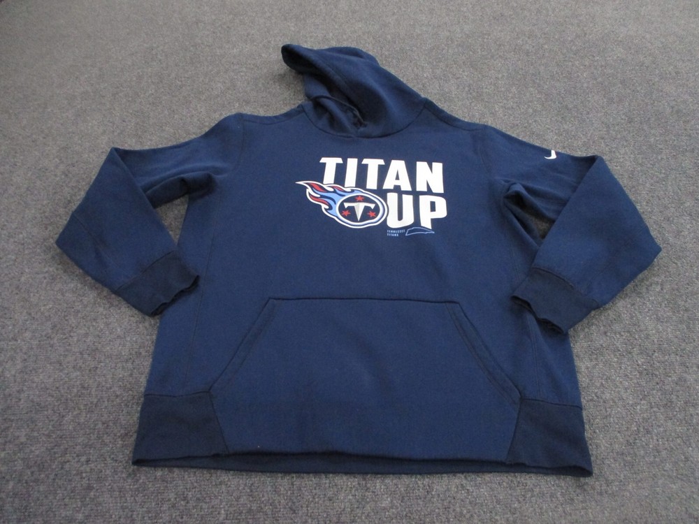 Tennessee Titans Hoodie Sweatshirt Adult L Pullover Up Dri Fit Nike Logo Mens