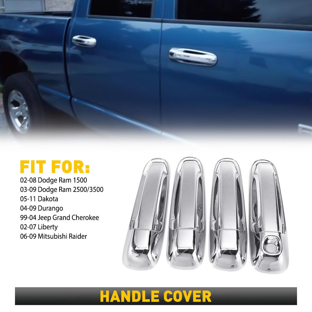 2002-2008 Ram 1500 2500 3500 Gloss Chrome 4-Door Handle Covers Overlay